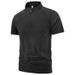 Men's High Elasticity Quick Drying Half Zip Short Sleeve T-Shirt Professional Running Fitness Casual Sports Wear New Style_viptrois.com