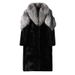 Men's Faux Mink Fur Coat – Oversized Long Jacket With Notch Lapel, Streetwear Winter Coat (9 Sizes, Black, Relaxed Fit)_viptrois.com