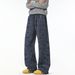 Men's American Style High Street Star Print Wide Leg Sweatpants Loose Fit Casual Spring Autumn Unique Design Couple Trousers Custom Made_viptrois.com