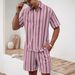 Men's 3D Printed Short Sleeved Shirt And Shorts Two Piece Set Simple And Stylish Casual Everyday European Size_viptrois.com