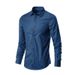 Foreign Trade Men's Non Iron Long Sleeved White Shirt Slim Fit Business Professional Formal Wear Korean Style Trendy Bottoming Shirt Black Inch_viptrois.com