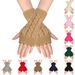 Unisex Fingerless Wool Gloves - Knitted Half-Finger Design, Warm & Soft For Men & Women (Large & Small Twisted Style, Winter Comfort)_viptrois.com
