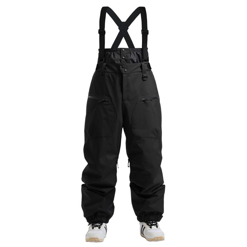 New Men's Straps Thickened Padded Thermal Single And Double Board Winter Fashion Trend Ski Pants_viptrois.com