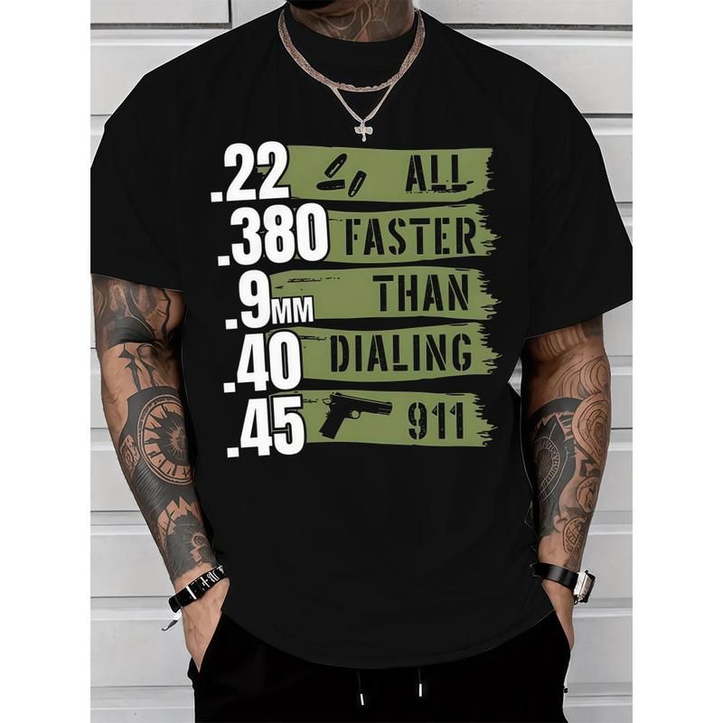 Camiseta Letras Graffiti Hombre Moda – Cuello Redondo Casual, Tela Ligera Para Verano, Camiseta De Algodón Unisex_viptrois.com