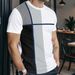 Men’s Slim-Fit Color Block T-Shirt – Wrinkle-Resistant Polyester, Short Sleeve Crew Neck (7 Colors, 5 Sizes)_viptrois.com