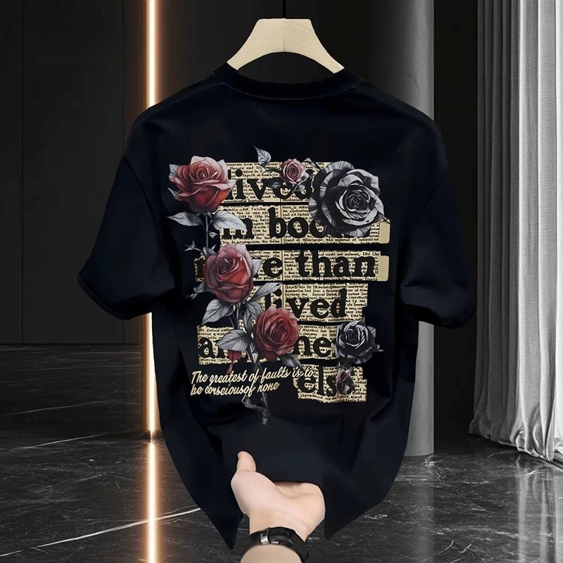 Men's Clothing 2025 New Hot Selling Casual High End Men's Short Sleeved T Shirt Summer Half Sleeved Cotton Trendy American Style All Match Top T_viptrois.com