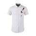 Men's Clothing Men's Summer Heart Art Short Sleeve Shirt Slim Fit Cotton Top Chinese Style Plum Blossom & Little Honeys Embroidery_viptrois.com
