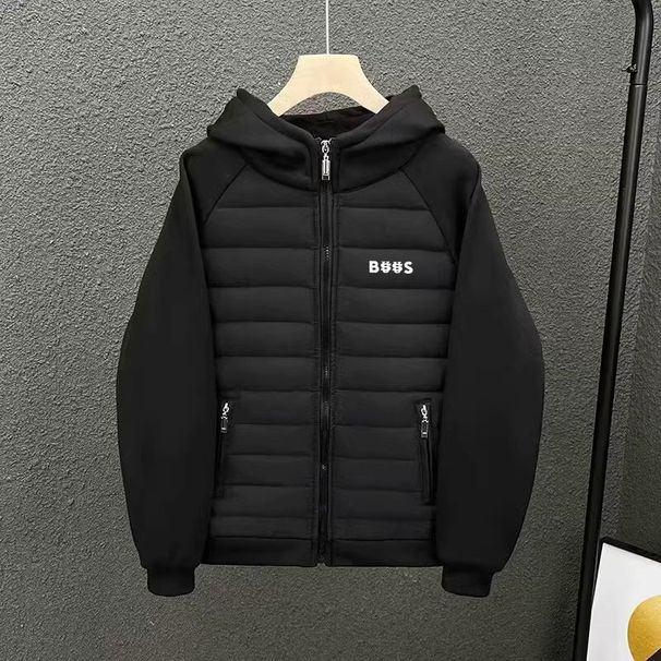 Men's Clothing Winter New Men's Trendy Lightweight Loose Fitting Casual Letter Logo Print Hooded Cotton Jacket_viptrois.com