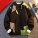 Men's Knitted Sweater Long Sleeve Casual Pullover Soft Loose Fit With Emblem Detail For Autumn_viptrois.com