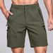 Men's Clothing Summer Sports Casual Shorts Five Point Ice Silk Multi Pocket Loose Quick Drying Plus Size Cargo Pants_viptrois.com
