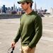 Men's Casual Long Sleeve Pullover Sweatshirt - Loose Fit, Breathable Polyester, Stylish Jacquard Design For Spring & Fall_viptrois.com