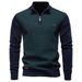 Pure 2025 Autumn Winter New Half-Zip's Stand Collar Cotton European Size High-Quality Business Casual Knitted Sweater For_viptrois.com