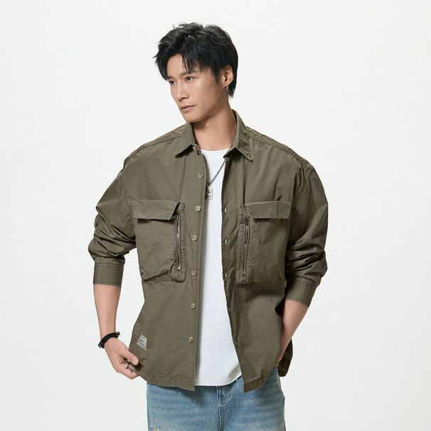 Nordmann 2025 Spring New High-Quality American Style Trendy Brand Workwear Shirt Men's Loose Casual Jacket_viptrois.com