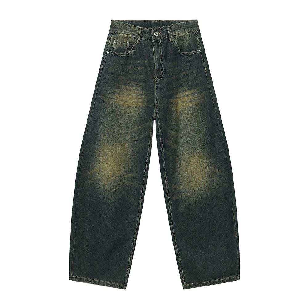 "Vintage Washed Wide-Leg Jeans – Korean Streetwear Vibe (S-XL, Retro/Black/Gray)"_viptrois.com