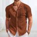 Men's Clothing Summer New Short Sleeved Cuban Collar Knitted POLO Shirt Casual Cardigan Top_viptrois.com