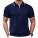 Men's Clothing Summer New Zipper Knit Casual Business Polo Shirt Men SY0043_viptrois.com
