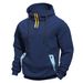 Men's Patchwork Hoodie – Loose Fit Gym & Streetwear Hooded Jacket (Black, Navy, Army Green, Khaki, Gray)_viptrois.com