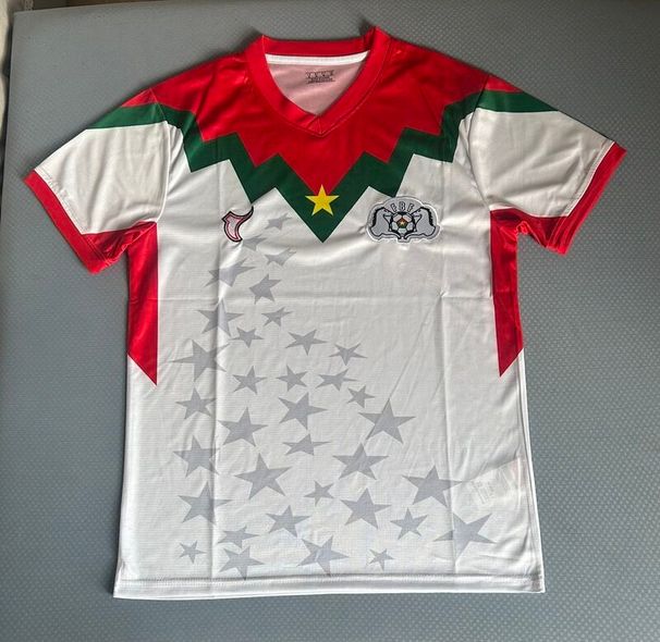 25-26 Burkina Faso White Short-sleeved Away Top New Breathable Football Jersey Quick-drying Sweatshirt_viptrois.com