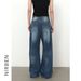 Men's Clothing High Street Ripped Jeans For Men High Loose Straight Wide Leg Trousers_viptrois.com