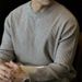 Men's Striped Crew Neck Knit Sweater, Relaxed Fit Long Sleeve Casual Pullover, Breathable Cotton Blend Essential Top For Fall & Winter_viptrois.com