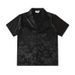 Men's Clothing New Style Personality Street Hip-hop Beach Loose Black Pattern Flower Short-sleeved Shirt Cardigan For Men And Women_viptrois.com