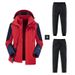 Men's Clothing Rush Clothes Set Men's Three-in-One Two-piece Set Fleece-lined Waterproof Hiking Pants_viptrois.com