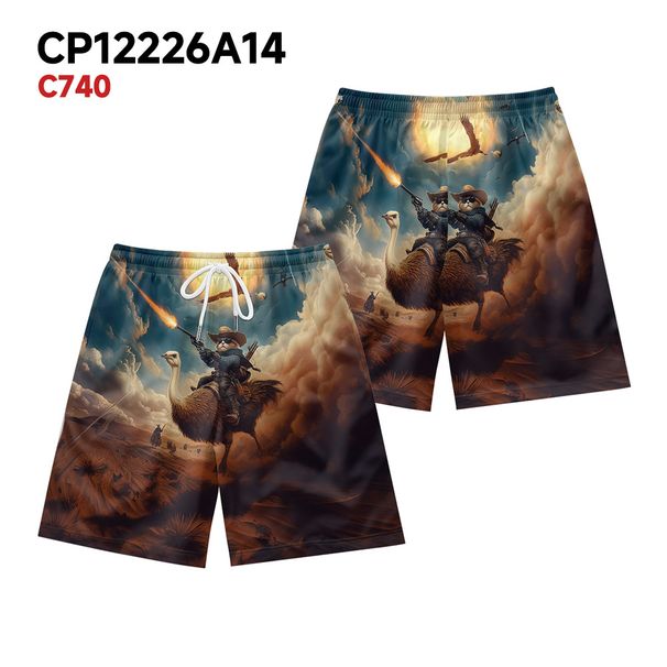 Unbeatable Quality Summer Creative Illustration Printed Fashion Men's Fitness Running Sports Basketball Shorts_viptrois.com