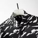 Men's Short Sleeve Cotton Shirt With Wave Digital Print - Slim Fit, Breathable & Stylish For Summer (Sizes 38-42, White/Black)_viptrois.com