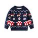 Cozy Christmas Kids Sweater With Reindeer & Snow House Print - Soft Knit Pullover For Boys & Girls (3Y-7Y, 90-130cm)_viptrois.com