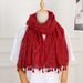 Gold Stamping Polka Dot Cotton Linen Feel Tassel Scarf Spring Summer Fashion Thin Women Versatile Decorative Ethnic_viptrois.com