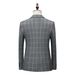 Men's clothing Plaid Three-piece Suit Suit Men's Casual Suit Groom's Groomsmen's Dress_viptrois.com