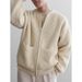 Light Luxury High-End Spring And Autumn Cardigan Knitwear For Men, American Style Loose Solid Color Zipper Stand Collar_viptrois.com