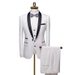 Men's new foreign trade green fruit collar men's dress groom's best man's suit suit male emcee performance business casual men's wear_viptrois.com