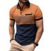 Men's New Chest Fake Pocket Digital Printing Lapel Button Polo Shirt_viptrois.com