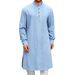Men's Clothing Fashion Simple Long Shirt Muslim Robe_viptrois.com