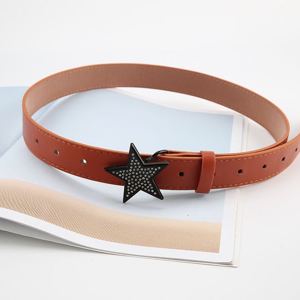 New Belt Women's Summer Black Matching Suit Decorative Belt Women's Jeans Belt Summer Casual Cute Star Belt_viptrois.com