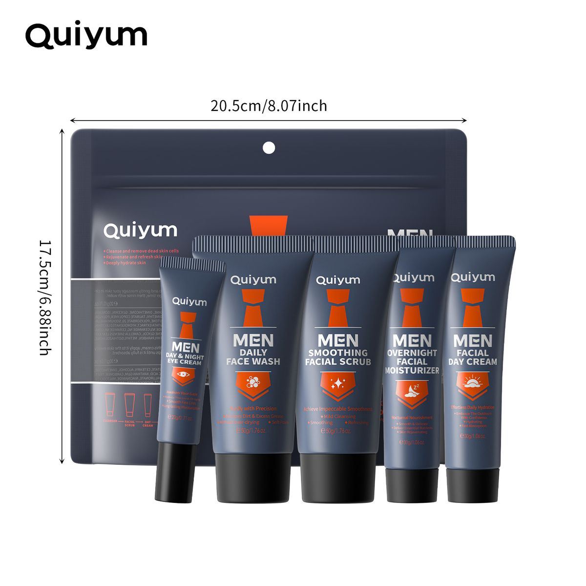 QUIYUM Men's Skin Care Set 5 Piece Set Hydrating Moisturizing Cleansing Facial Care Spot_viptrois.com