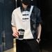 New Chinese-style Shirt Men's Short-sleeved Trendy Brand Casual Summer Color-blocking Half-sleeved Shirt_viptrois.com