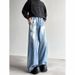 Retro Graffiti Paint Splatter Loose Fit Casual Straight Leg Wide Pants Denim Jeans For Men Breathable Polyester Fabric_viptrois.com