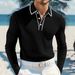 Men's Premium Slim-Fit Long-Sleeve Polo Shirt – Breathable Performance Fabric – Business Casual & Smart Office Wear S-XXXL_viptrois.com