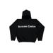 Unisex Oversized Hoodie – Cyrillic Letter Print Drop Shoulder Pullover (Black/White/Olive)_viptrois.com