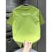 Men's Trendy Minimalist Patchwork Letter T-Shirt Casual round Neck Short Sleeve Top Versatile Fashion Popular on Instagram 2025_viptrois.com