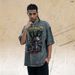 Summer New American Street Style Washed Vintage Portrait Print Loose Cotton Short Sleeve T-Shirt For Men_viptrois.com