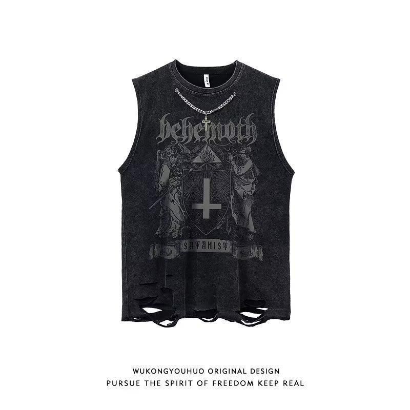 The New Men's Sleeveless T-shirt, A Trendy Boy Brand, And The Hip-hop American-style Waistcoat High Street Vest Are All Over The Market_viptrois.com
