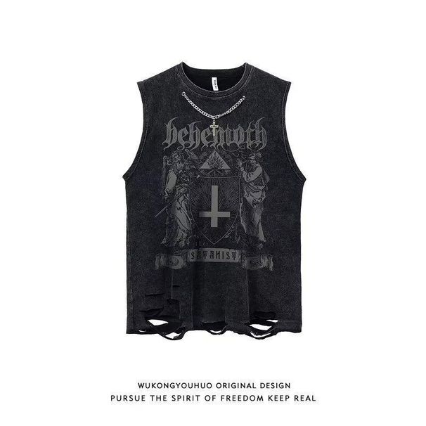 The New Men's Sleeveless T-shirt, A Trendy Boy Brand, And The Hip-hop American-style Waistcoat High Street Vest Are All Over The Market_viptrois.com