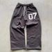 Men's Clothing Fashion Letter Print Printed Trousers Elastic Waist Loose Men And Women Trendy Sweatpants_viptrois.com