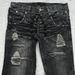 Men's Clothing Retro Double Waist Tie Flared Jeans Street Washed Old Hole Mopping Pants_viptrois.com