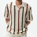 Loom Wholesale Men's Clothing European And American Style Coarse Knit Hollow Out Knitwear Striped Color-Block Woolen_viptrois.com