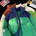 Padded-on Men's And Women's Loose Stand-up Collar Color Matching Couple Padded Jacket Men_viptrois.com