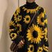 New autumn and winter vintage sunflower sweater for men and women, versatile and suitable for couples, long sleeved knit sweater_viptrois.com
